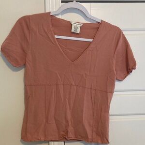 Crown Vintage Dusty Peach Short Sleeve V-Neck Tee
